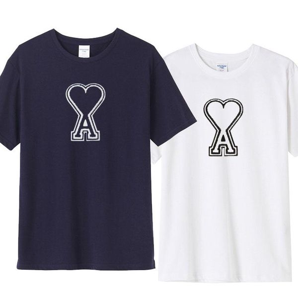 designer ami 2021 summer cotton t-shirts men's women's small love embroidered short-sleeved t shirts clothing tshirt for men, White;black
designer ami 2021 summer cotton t-shirts men's women's small love embroidered short-sleeved t shirts clothing tshirt for men, White;black