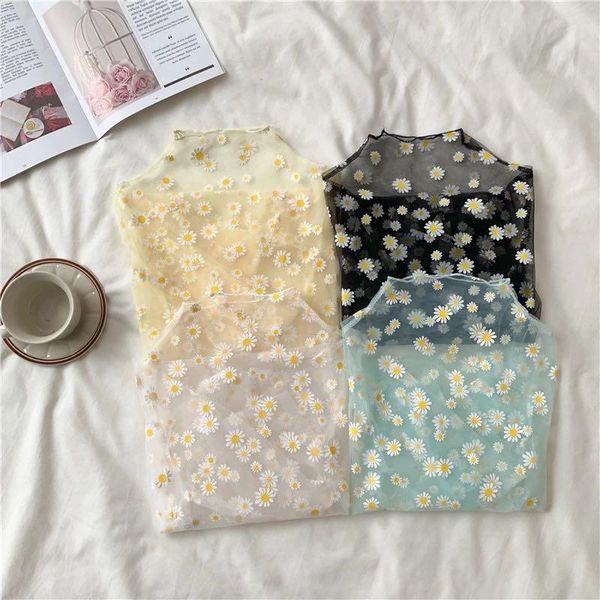 see through daisy flower printed women blouse 2021 autumn winter fashion bottoming girls mesh long sleeve shirt net women's blouse, White
see through daisy flower printed women blouse 2021 autumn winter fashion bottoming girls mesh long sleeve shirt net women's blouse, White