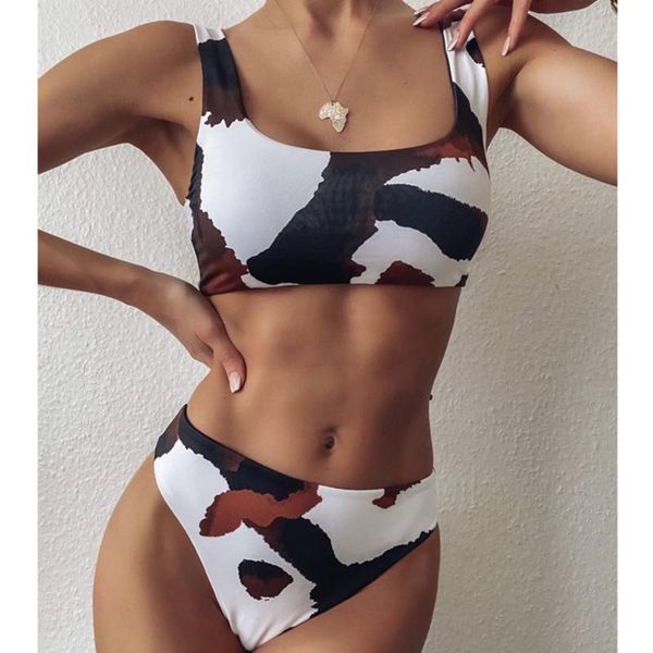 women's swimwear bikini mujer 2021 cow print swimsuit women two pieces push up biquini brazilian swimming suit for beach, White;black
women's swimwear bikini mujer 2021 cow print swimsuit women two pieces push up biquini brazilian swimming suit for beach, White;black