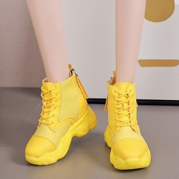 women ankle boots 8.5cm heels thick bottom platform sneakers autumn stylish sole casual shoes outdoor walking sport, Black
women ankle boots 8.5cm heels thick bottom platform sneakers autumn stylish sole casual shoes outdoor walking sport, Black