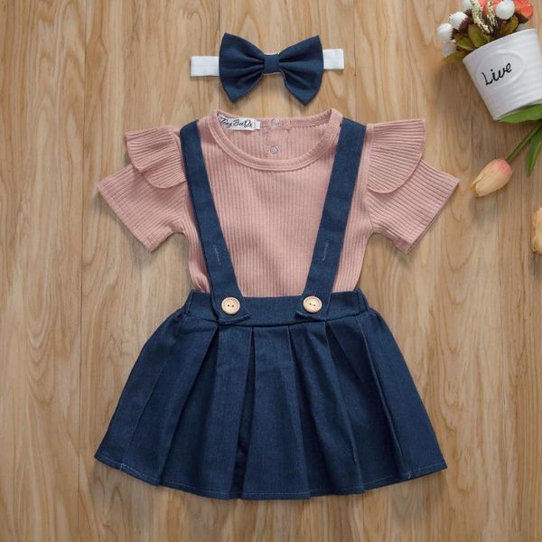 summer baby girl's bib skirt suit pleated sleeveless rib one-piece pants denim apron headband whole set clothing sets, White
summer baby girl's bib skirt suit pleated sleeveless rib one-piece pants denim apron headband whole set clothing sets, White