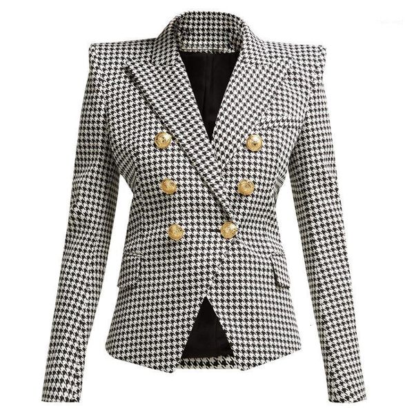 women's suits & blazers fashion designer long sleeve metal lion buttons houndstooth print jacket1 qvbs, White;black
women's suits & blazers fashion designer long sleeve metal lion buttons houndstooth print jacket1 qvbs, White;black