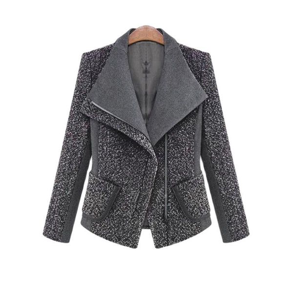 women's wool & blends woman spring solid turn-down collar full zipper slim outerwear female autumn oversized thick zip overcoat lady sp, Black
women's wool & blends woman spring solid turn-down collar full zipper slim outerwear female autumn oversized thick zip overcoat lady sp, Black
