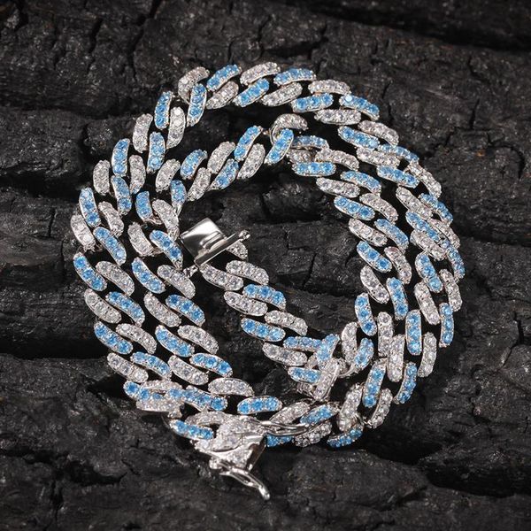 european and american cross-border explosion models 8mm micro inlaid sea blue zircon cuban necklace bracelet hip hop trend acces chains, Silver
european and american cross-border explosion models 8mm micro inlaid sea blue zircon cuban necklace bracelet hip hop trend acces chains, Silver