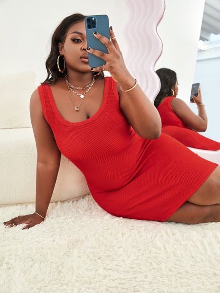 sxy plus solid tank bodycon dress d6ua#, Black 
sxy plus solid tank bodycon dress d6ua#, Black