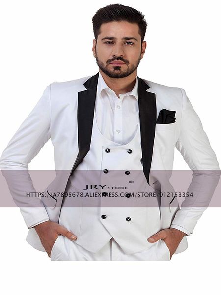 men's suits & blazers wedding groom tuxedo business white jacket slim fit suit male blazer + pants, White;black
men's suits & blazers wedding groom tuxedo business white jacket slim fit suit male blazer + pants, White;black