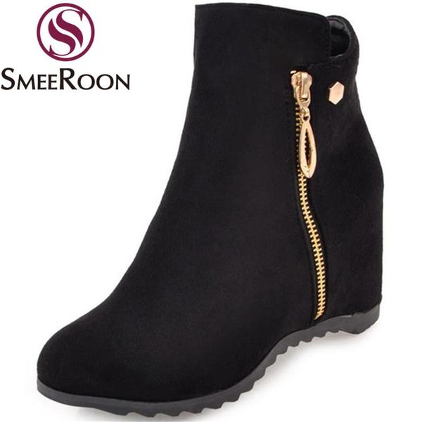 boots smeeroon arrive flock ankle zipper warm winter round toe comfortable height increasing campus shoes, Black
boots smeeroon arrive flock ankle zipper warm winter round toe comfortable height increasing campus shoes, Black