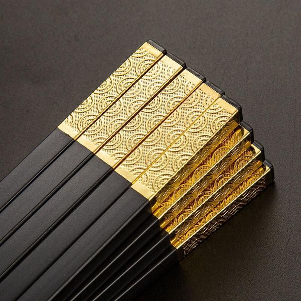 chopsticks 10 pairs alloy tableware set gold silver color anti-slip reusable chinese stick el household kitchen gift
chopsticks 10 pairs alloy tableware set gold silver color anti-slip reusable chinese stick el household kitchen gift