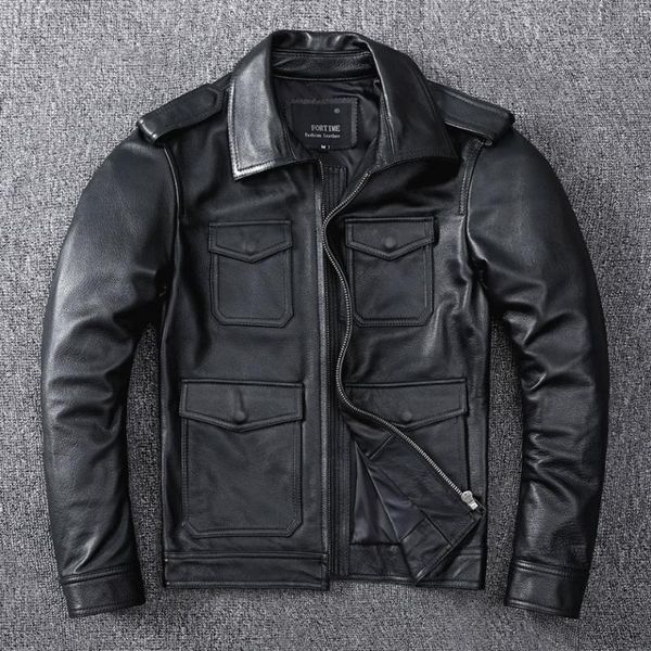 men's leather & faux 2021 men autumn fashion motorcycle genuine jackets biker slim real cowhide coats male pockets short overcoats w649, Black
men's leather & faux 2021 men autumn fashion motorcycle genuine jackets biker slim real cowhide coats male pockets short overcoats w649, Black