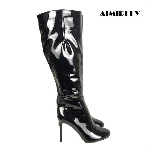women's shoes round toe high heels knee boots full zipper black ladies winter female footwear patent leather pull on
women's shoes round toe high heels knee boots full zipper black ladies winter female footwear patent leather pull on