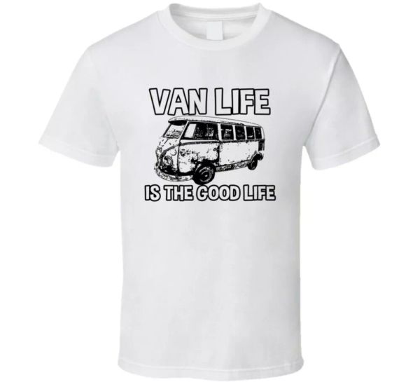 van life is the good life funny camping lovers t shirt, White;black
van life is the good life funny camping lovers t shirt, White;black