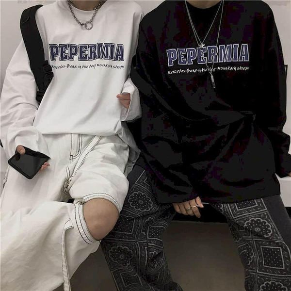 women's t-shirt oversized men tshrit women korean high street simple letter printing bottoming trend hip-hop couple loose long-sleeved, White
women's t-shirt oversized men tshrit women korean high street simple letter printing bottoming trend hip-hop couple loose long-sleeved, White