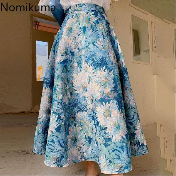 spring korean flowers printing women skirt high waist a line elegant mujer faldas mid calf 6g471, Black
spring korean flowers printing women skirt high waist a line elegant mujer faldas mid calf 6g471, Black