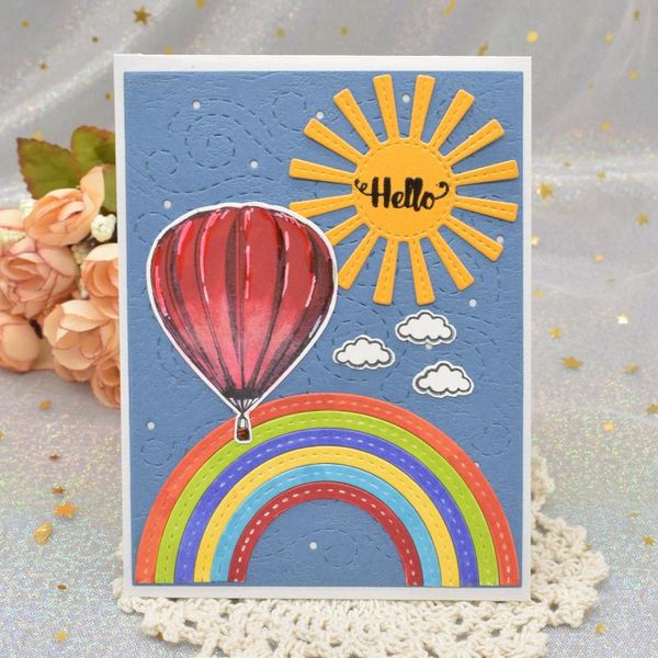 painting supplies rainbow sun metal cutting dies cloud embossing stencil for scrapbooking paper diy cards making craft 
painting supplies rainbow sun metal cutting dies cloud embossing stencil for scrapbooking paper diy cards making craft