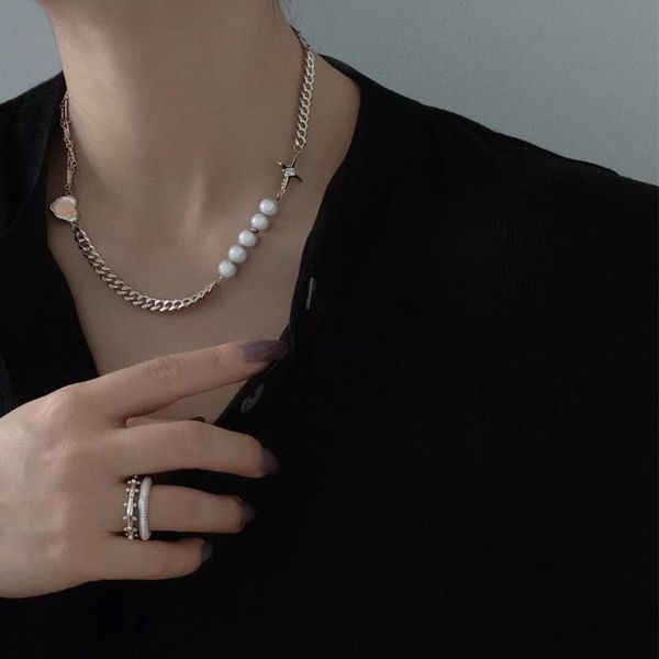 chains european and american natural freshwater pearl short necklace collarbone choker heart-shaped women ins, Silver
chains european and american natural freshwater pearl short necklace collarbone choker heart-shaped women ins, Silver