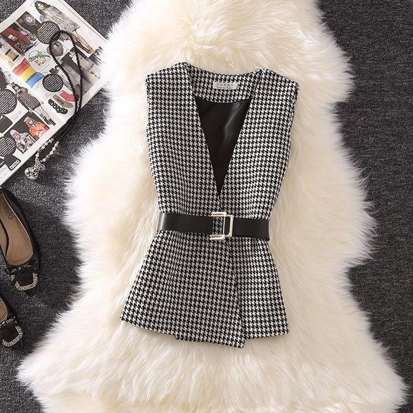 women's vests spring fashion korea style v-neck sleeveless plaid knitted vest office lady waistcoat outwear women clothes y888, Black;white
women's vests spring fashion korea style v-neck sleeveless plaid knitted vest office lady waistcoat outwear women clothes y888, Black;white