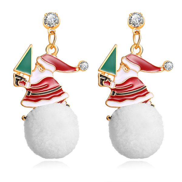fashion christmas series ear ornaments creative snowball drop oil alloy christmas snowman pendant earrings, Silver
fashion christmas series ear ornaments creative snowball drop oil alloy christmas snowman pendant earrings, Silver