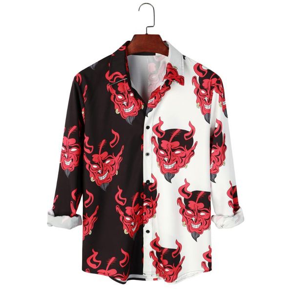 men's casual shirts korean fashion clothing mens evil print long sleeve beach shirt autumn men retro button up camisa hawaiana hombre, White;black
men's casual shirts korean fashion clothing mens evil print long sleeve beach shirt autumn men retro button up camisa hawaiana hombre, White;black
