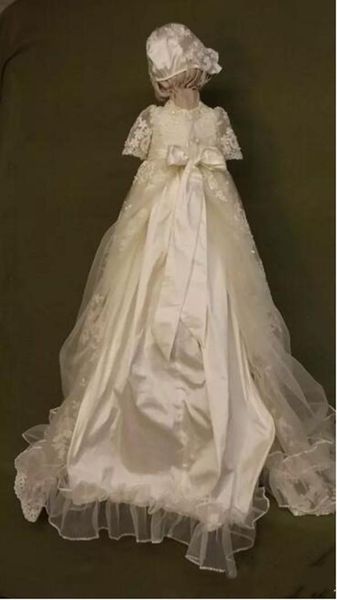 girl's dresses lace white ivory infant gown baby girls christening pearls half sleeves cotton lining baptism robe with bonnet, Red;yellow
girl's dresses lace white ivory infant gown baby girls christening pearls half sleeves cotton lining baptism robe with bonnet, Red;yellow