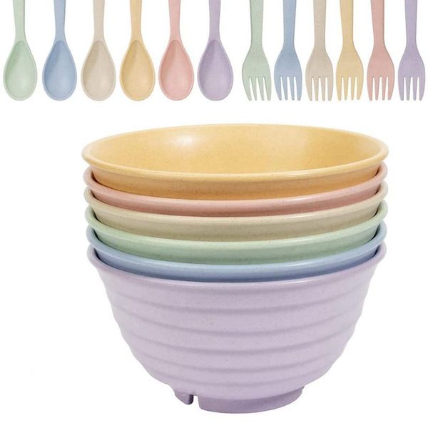bowls unbreakable cereal bowls,30 oz wheat straw fiber lightweight bowl sets of 6 - with spoons & forks for rice noodle
bowls unbreakable cereal bowls,30 oz wheat straw fiber lightweight bowl sets of 6 - with spoons & forks for rice noodle