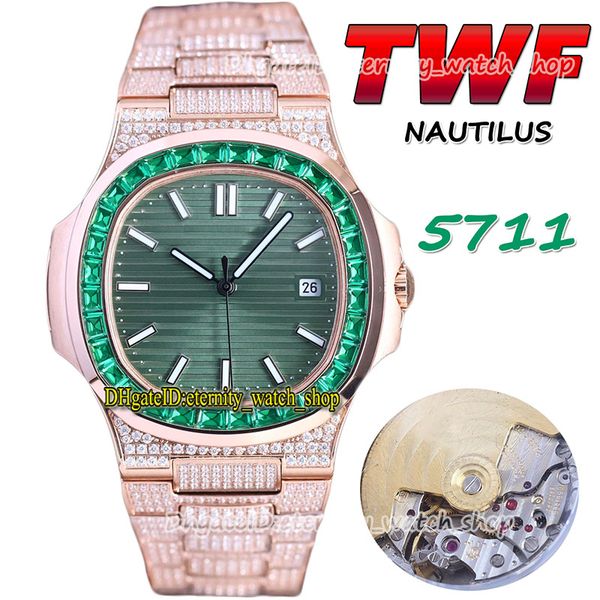 2022 twf 5711 pp324 a324 automatic mens watch paved diamonds version green dial square diamond rose gold bezel stick steel bracelet eternity, Slivery;brown
2022 twf 5711 pp324 a324 automatic mens watch paved diamonds version green dial square diamond rose gold bezel stick steel bracelet eternity, Slivery;brown