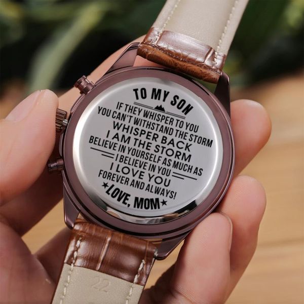 wristwatches mom to my son steel sports waterproof men watches leisure male wrist calendar 24-hours dail analog, Slivery;brown
wristwatches mom to my son steel sports waterproof men watches leisure male wrist calendar 24-hours dail analog, Slivery;brown