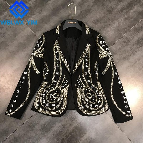 women's suits & blazers quality blazer jacket women fashion diamond long sleeve suit female autumn casual loose chic coat streetwear, White;black
women's suits & blazers quality blazer jacket women fashion diamond long sleeve suit female autumn casual loose chic coat streetwear, White;black