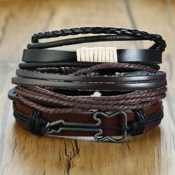 charm bracelets ancient silver guitar vantage genuine leather men's bracelet braid rope chain multi-layer punk hop boyfriend gifts whol, Golden;silver
charm bracelets ancient silver guitar vantage genuine leather men's bracelet braid rope chain multi-layer punk hop boyfriend gifts whol, Golden;silver