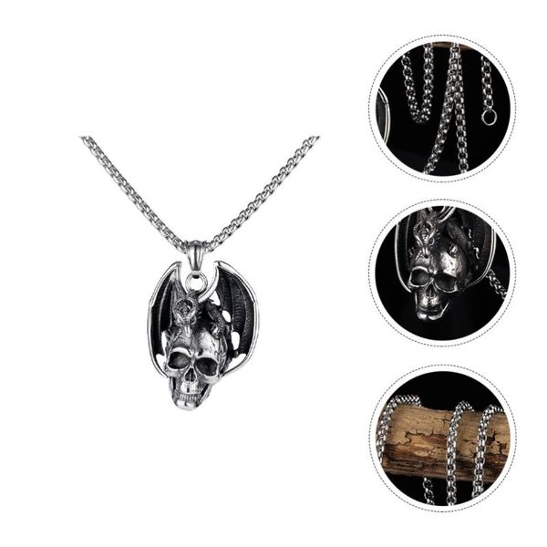 1pc retro sull shaped necklace fashion man neck chain chic accessory pendant necklaces, Silver
1pc retro sull shaped necklace fashion man neck chain chic accessory pendant necklaces, Silver