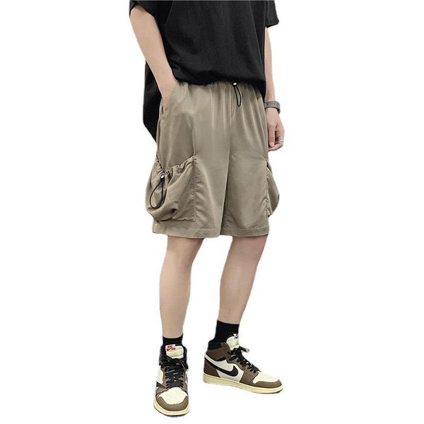 men's shorts men five-point pants summer street drape three-dimensional pocket drawstring loose casual, White;black
men's shorts men five-point pants summer street drape three-dimensional pocket drawstring loose casual, White;black