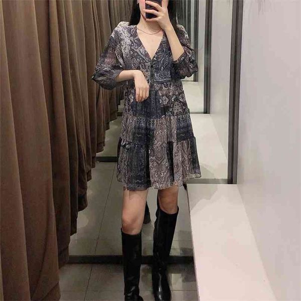 summer women's casual printed v-neck long-sleeved stitching loose dress 210430, Black;gray
summer women's casual printed v-neck long-sleeved stitching loose dress 210430, Black;gray