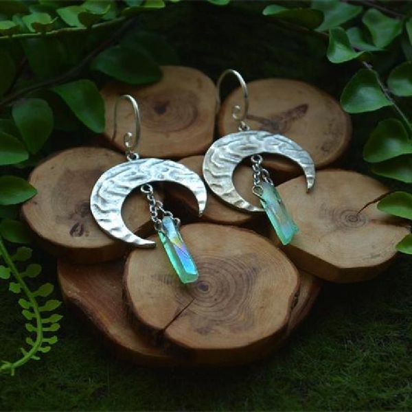 dangle & chandelier crescent moon green stone earring witchy fashion wicca healing crystal magic goth empath protection celestial jewelry wo, Silver
dangle & chandelier crescent moon green stone earring witchy fashion wicca healing crystal magic goth empath protection celestial jewelry wo, Silver