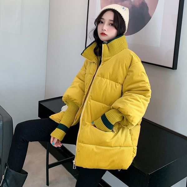 women's down & parkas woman jacket 2021 winter corduroy padded coat lady parka loose student clothing thick outerwear, Black
women's down & parkas woman jacket 2021 winter corduroy padded coat lady parka loose student clothing thick outerwear, Black