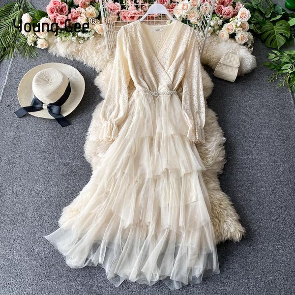 younggee elegant women midi dress long flare sleeve lace flower embroidery celebrity party pearls belt irregular dresses vestido casual, Black;gray
younggee elegant women midi dress long flare sleeve lace flower embroidery celebrity party pearls belt irregular dresses vestido casual, Black;gray