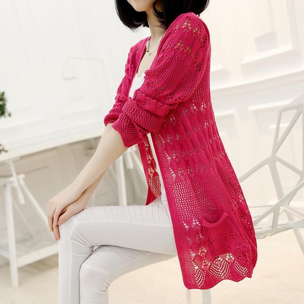 women's knits & tees fashion knitted cardigan 2021 loose pocket hollow long sleeve women sweater female cardigans coats sweaters outerw, White
women's knits & tees fashion knitted cardigan 2021 loose pocket hollow long sleeve women sweater female cardigans coats sweaters outerw, White