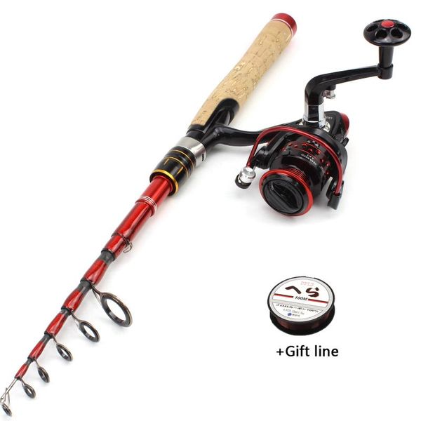 

2.1m fishing rod with reel high carbon spinning portable trout rods and reels set lure pole pesca boat