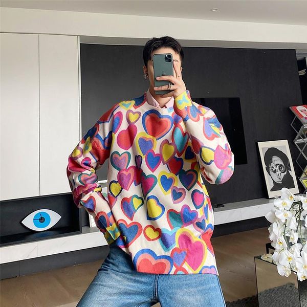 men's sweaters men women heart-shaped printed loose casual pullover sweater streetwear knitted long sleeve knitwear for couple, White;black
men's sweaters men women heart-shaped printed loose casual pullover sweater streetwear knitted long sleeve knitwear for couple, White;black