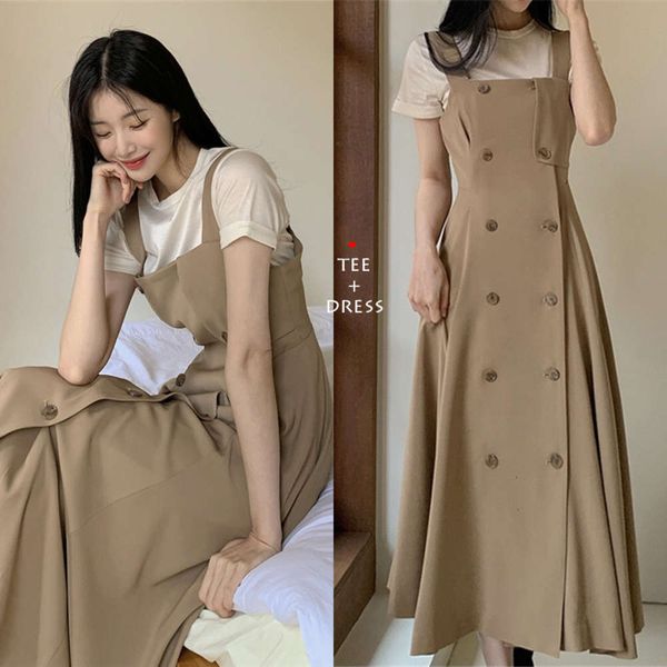 casual dresses dress women clothessummer simple basic round neck short sleeve t-shirt + double breasted swing suspender xris, Black;gray
casual dresses dress women clothessummer simple basic round neck short sleeve t-shirt + double breasted swing suspender xris, Black;gray