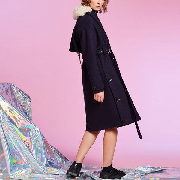 women's wool & blends autumn winter women long trench coats woolen fashion patchwork female overcoat casual dark blue lady sleeve jacke, Black
women's wool & blends autumn winter women long trench coats woolen fashion patchwork female overcoat casual dark blue lady sleeve jacke, Black