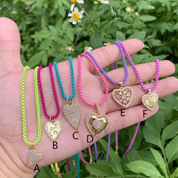 pendant necklaces rainbow enamel box chain necklace hollow out/embossing heart copper gold plated cz micro pave pndant bulk jewelry wholesal, Silver
pendant necklaces rainbow enamel box chain necklace hollow out/embossing heart copper gold plated cz micro pave pndant bulk jewelry wholesal, Silver