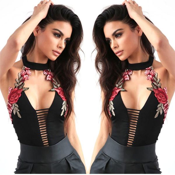 women's jumpsuits & rompers fashion women sleeveless deep v-neck backless floral halter bodysuit leotard bandage flower jumpsuit romper, Black;white
women's jumpsuits & rompers fashion women sleeveless deep v-neck backless floral halter bodysuit leotard bandage flower jumpsuit romper, Black;white