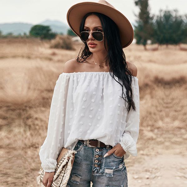 spring new slash neck chiffon women casual solid color pullover for woman full sleeve ladies summer blouse 210413, White
spring new slash neck chiffon women casual solid color pullover for woman full sleeve ladies summer blouse 210413, White