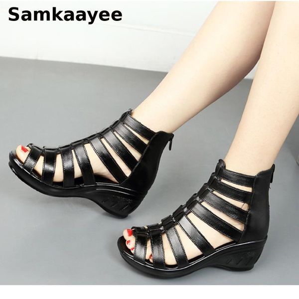 size 35-40 womens sandals summer female 5.5cm high heels platform pu leather pumps peep toe hollow shoes wedges black zapatos 73
size 35-40 womens sandals summer female 5.5cm high heels platform pu leather pumps peep toe hollow shoes wedges black zapatos 73