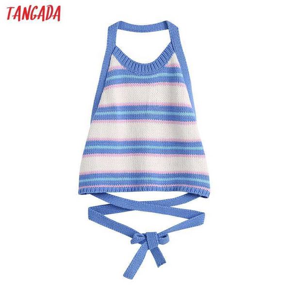 tangada women stripe pattern backless bow knit tank sleeveless female be686 210609, White
tangada women stripe pattern backless bow knit tank sleeveless female be686 210609, White