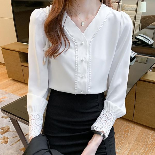 autumn 2021 v-neck chiffon shirt korean fashion women lace long sleeve white ol blouse women's blouses & shirts
autumn 2021 v-neck chiffon shirt korean fashion women lace long sleeve white ol blouse women's blouses & shirts