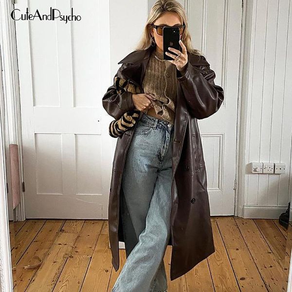 women's jackets streetwear autumn loose women leather overcoats winter y2k grunge brown pu casual aesthetic long outfits cuteandpsycho, Black;brown
women's jackets streetwear autumn loose women leather overcoats winter y2k grunge brown pu casual aesthetic long outfits cuteandpsycho, Black;brown