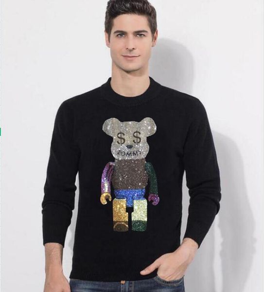 men's sweaters 2021 fashion brand sweater man pullovers drill slim fit jumpers knitwear thick autumn korean style casual mens clothes, White;black
men's sweaters 2021 fashion brand sweater man pullovers drill slim fit jumpers knitwear thick autumn korean style casual mens clothes, White;black