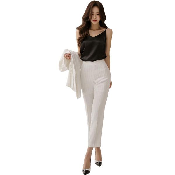 arrival elegant sleeveless basic t-shirt and white pant simple work style cute 2 pieces ol women sets women's tracksuits, Gray
arrival elegant sleeveless basic t-shirt and white pant simple work style cute 2 pieces ol women sets women's tracksuits, Gray