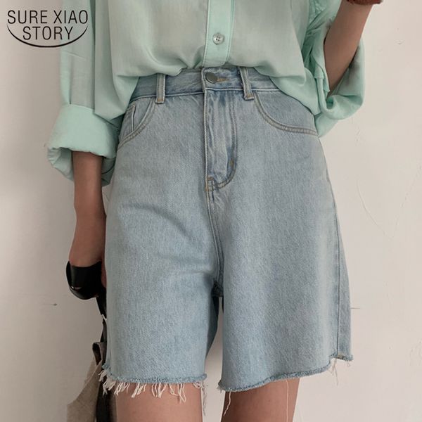 high waist burr wide leg denim shorts female korean summer light blue loose tassels hem for women 9942 210508, White;black
high waist burr wide leg denim shorts female korean summer light blue loose tassels hem for women 9942 210508, White;black