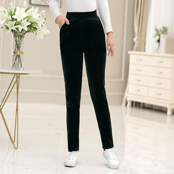 women's pants & capris women 2021 autumn winter gold velvet elastic waist casual solid trousers female thicken warm plus size 5xl s440, Black;white
women's pants & capris women 2021 autumn winter gold velvet elastic waist casual solid trousers female thicken warm plus size 5xl s440, Black;white
